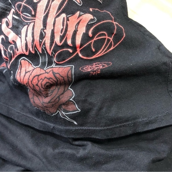 Sullen Angels Short Sleeve T Shirt With Amazing Tattoo Like Graphics Sz X Small - Picture 4 of 5